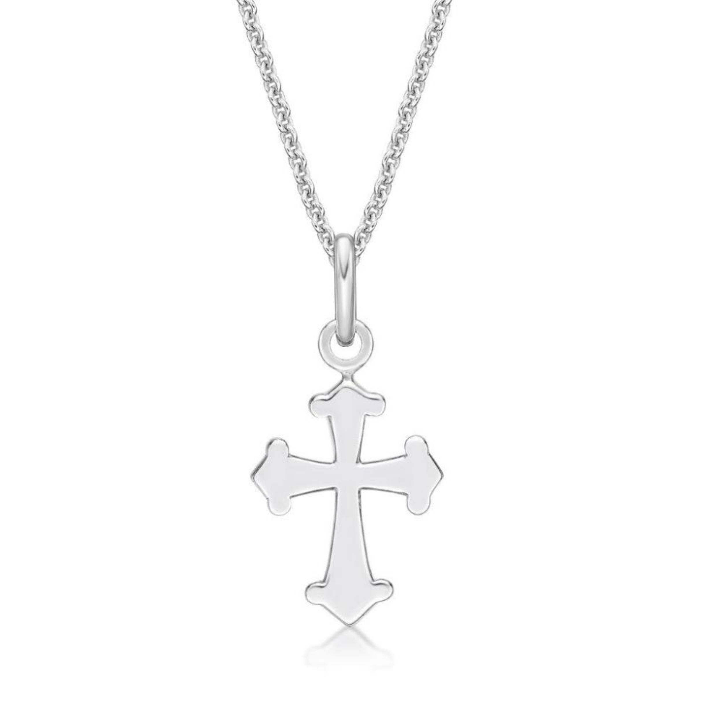 Picture of TINY, ARROW TIP CROSS, 9x11mm with chain
